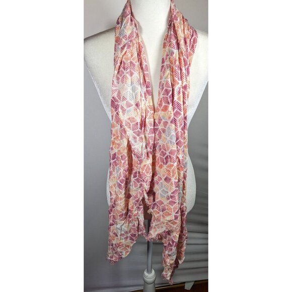 Warm Tone Floral Rainbow Print Lightweight Scarf - Picture 5 of 8